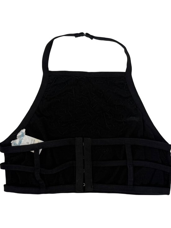 I Heart Raves 2 Piece Black Holographic Caged Halter Top & Bottoms Set| Festival - Picture 11 of 16